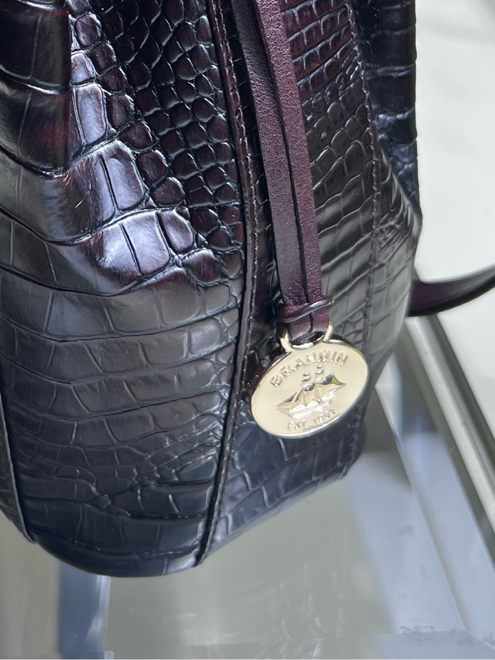 Brahmin Margo Melbourne Croc Embossed Leather Crossbody - Picture 13 of 13